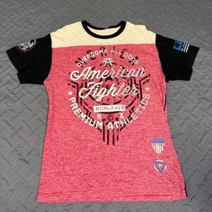 American Fighter Shirt Men’s XL Short Sleeve Red Double Sided MMA Size XL